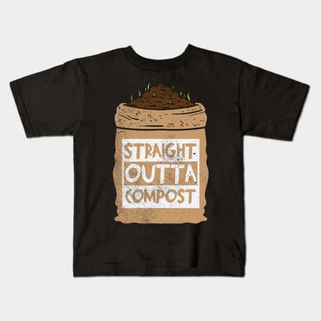 Straight Outta Compost Kids T-Shirt by maxdax